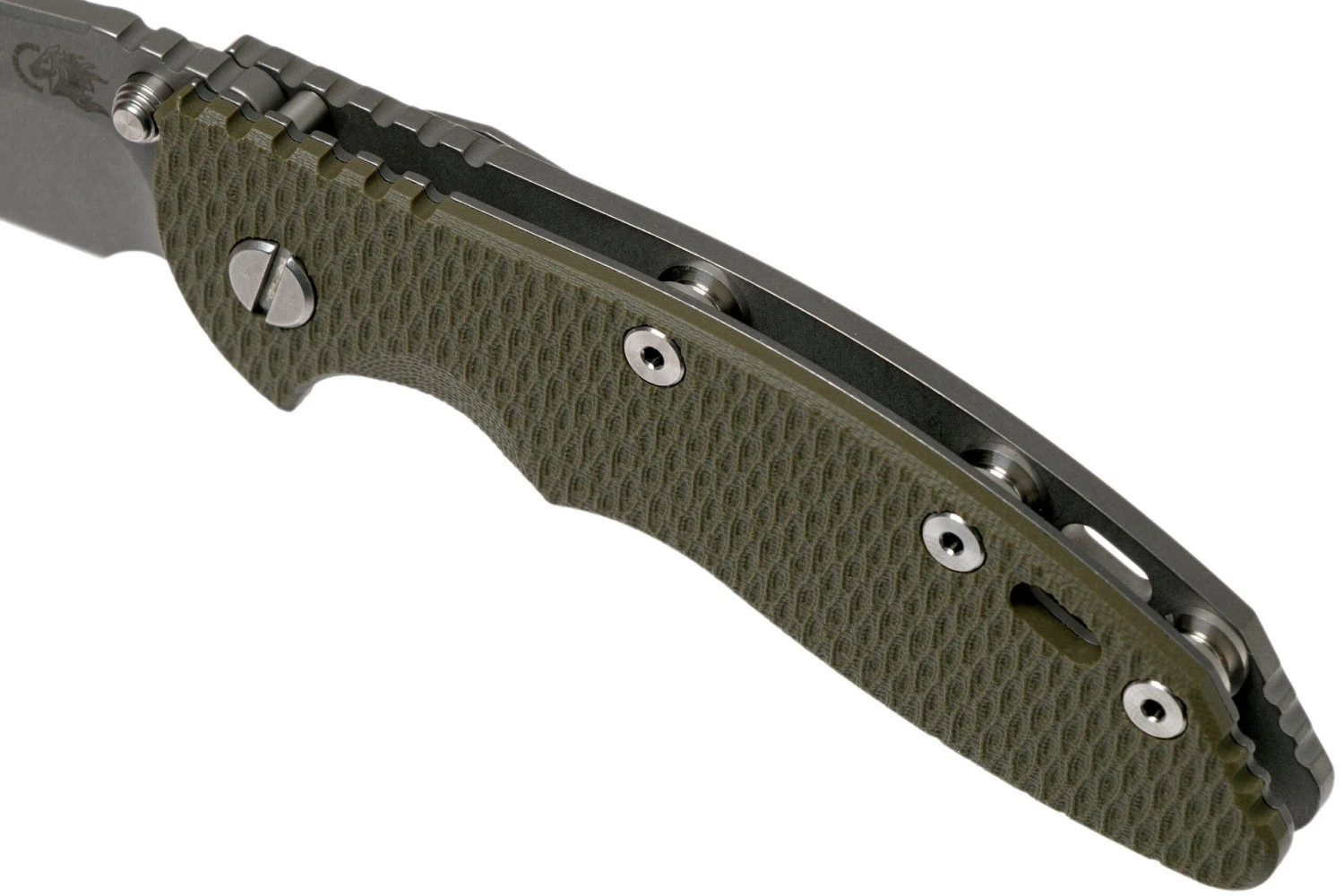 Rick Hinderer XM18 3,5” Non-Flipper Spearpoint Working Finish, OD Green G10 9 Rick Hinderer XM18 3,5” Non-Flipper Spearpoint Working Finish, OD Green G10 - Imagen 7