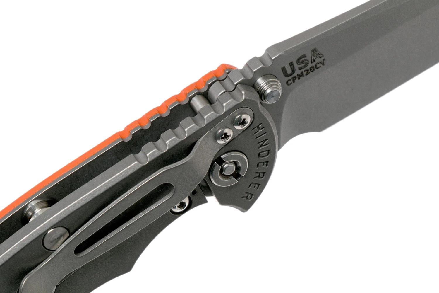 Rick Hinderer XM18 3,5” Non-Flipper Spearpoint Working Finish, Orange G10 8 Rick Hinderer XM18 3,5” Non-Flipper Spearpoint Working Finish, Orange G10 - Imagen 6