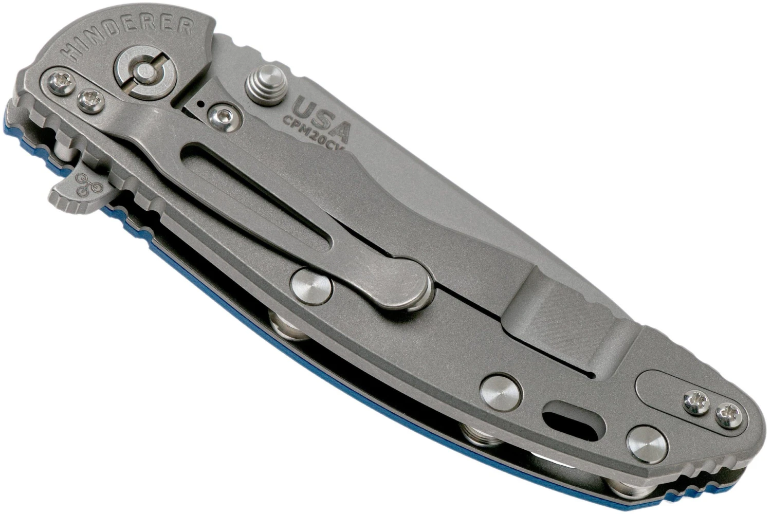 Rick Hinderer XM18 3,5” Slicer Working Finish, Blue G10 6 Rick Hinderer XM18 3,5” Slicer Working Finish, Blue G10 - Imagen 4