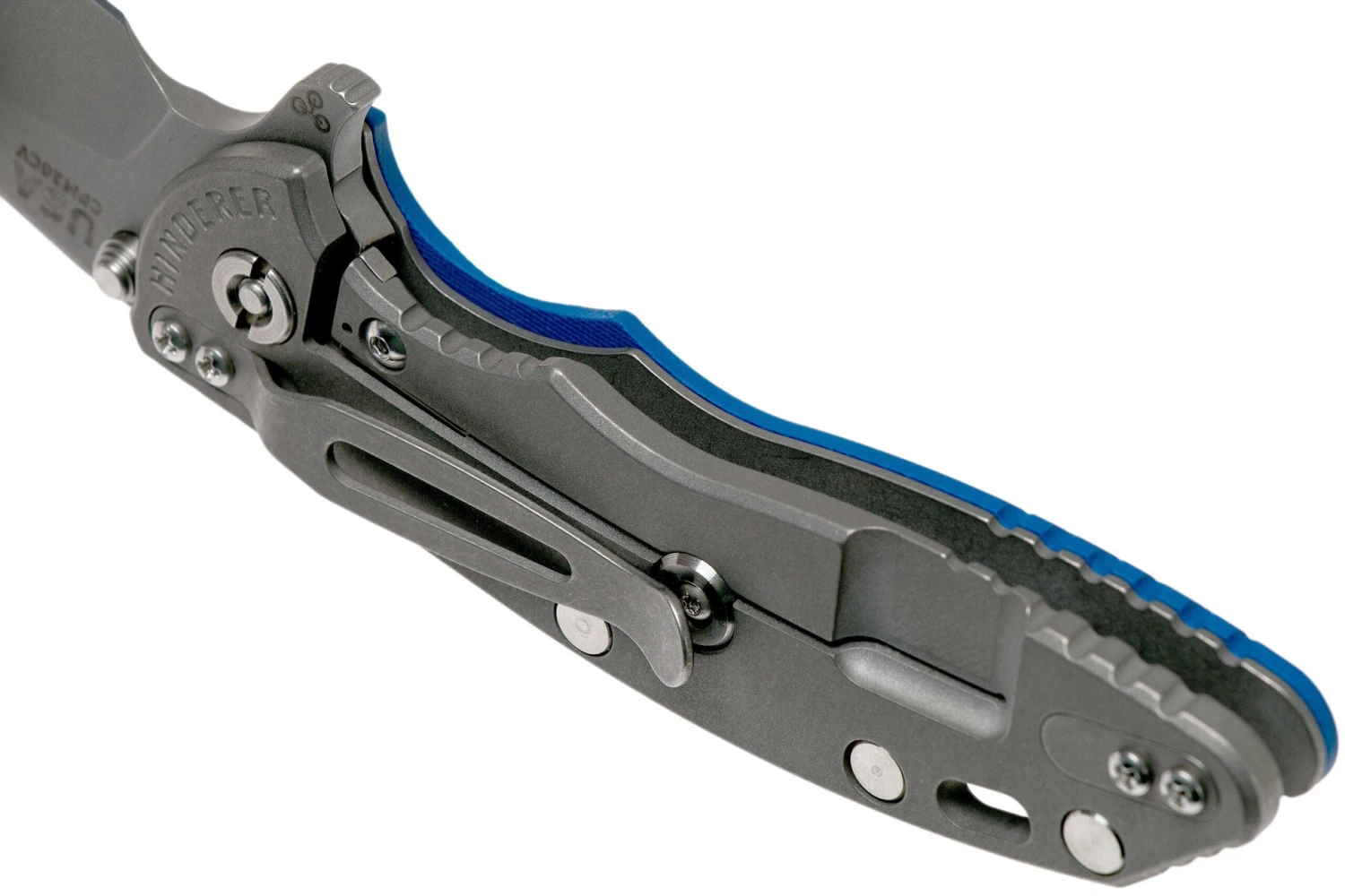 Rick Hinderer XM18 3,5” Slicer Working Finish, Blue G10 7 Rick Hinderer XM18 3,5” Slicer Working Finish, Blue G10 - Imagen 5