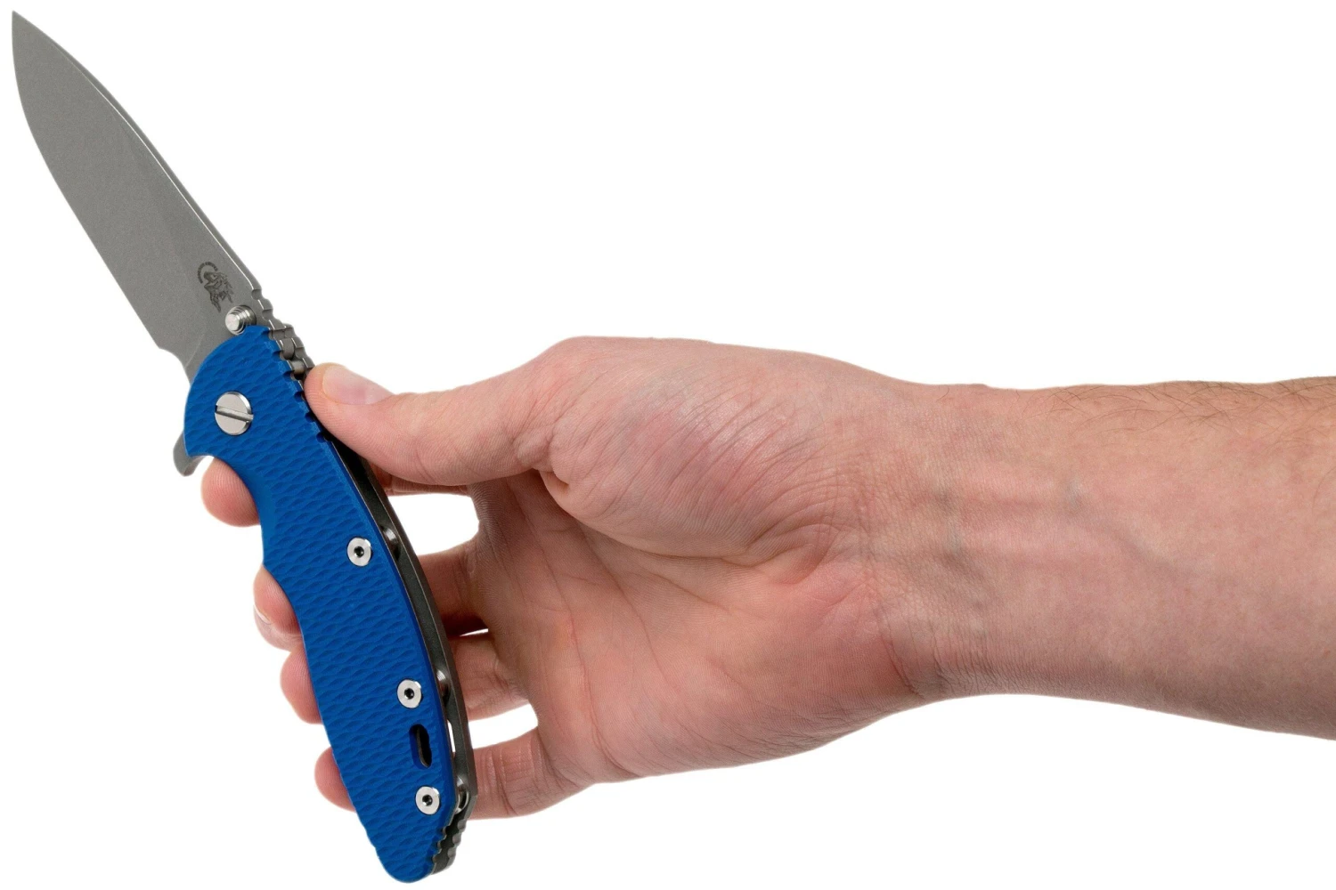 Rick Hinderer XM18 3,5” Slicer Working Finish, Blue G10 10 Rick Hinderer XM18 3,5” Slicer Working Finish, Blue G10 - Imagen 8