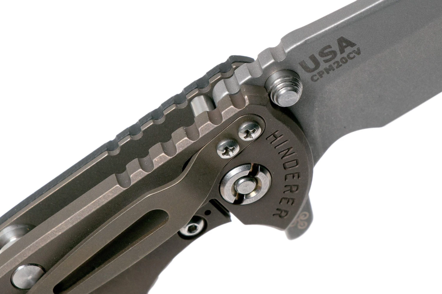 Rick Hinderer XM18 3,5" Spearpoint CPM 20CV Stonewash, Battle Bronze, Black G10, Navaja 8 Rick Hinderer XM18 3,5" Spearpoint CPM 20CV Stonewash, Battle Bronze, Black G10, Navaja - Imagen 6