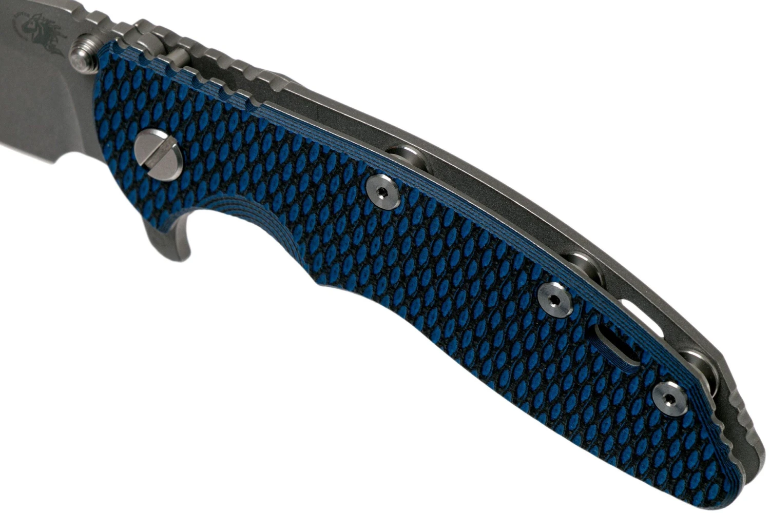 Rick Hinderer XM18 3.5 Skinny Sheepsfoot 20CV Working Finish, Blue/Black G10 Navaja" 9 Rick Hinderer XM18 3.5 Skinny Sheepsfoot 20CV Working Finish, Blue/Black G10 Navaja" - Imagen 7