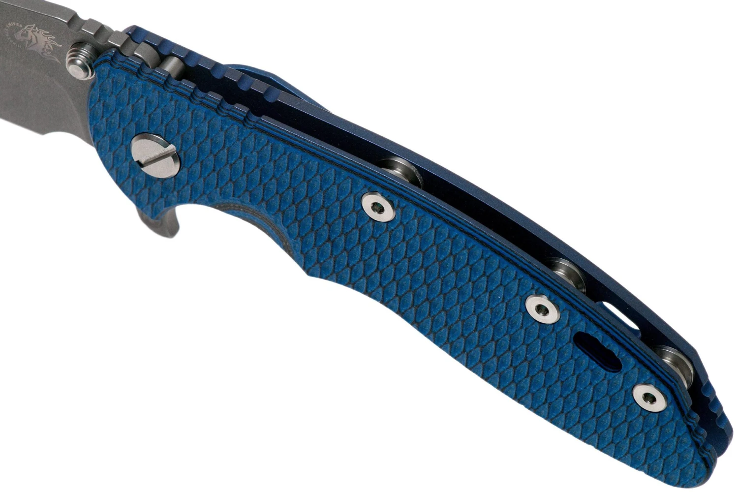 Rick Hinderer XM-18 3.5" Skinny Harpoon Spanto Battle Blue, Blue-Black G10 Navaja 9 Rick Hinderer XM-18 3.5" Skinny Harpoon Spanto Battle Blue, Blue-Black G10 Navaja - Imagen 7