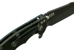 Rick Hinderer XM-18 3.5” Skinny Harpoon Spanto, Battle Black, Blue Black G10, Navaja -Knives And Tools Comercio HRK XM1835 SHP BBL L 06 hinderer