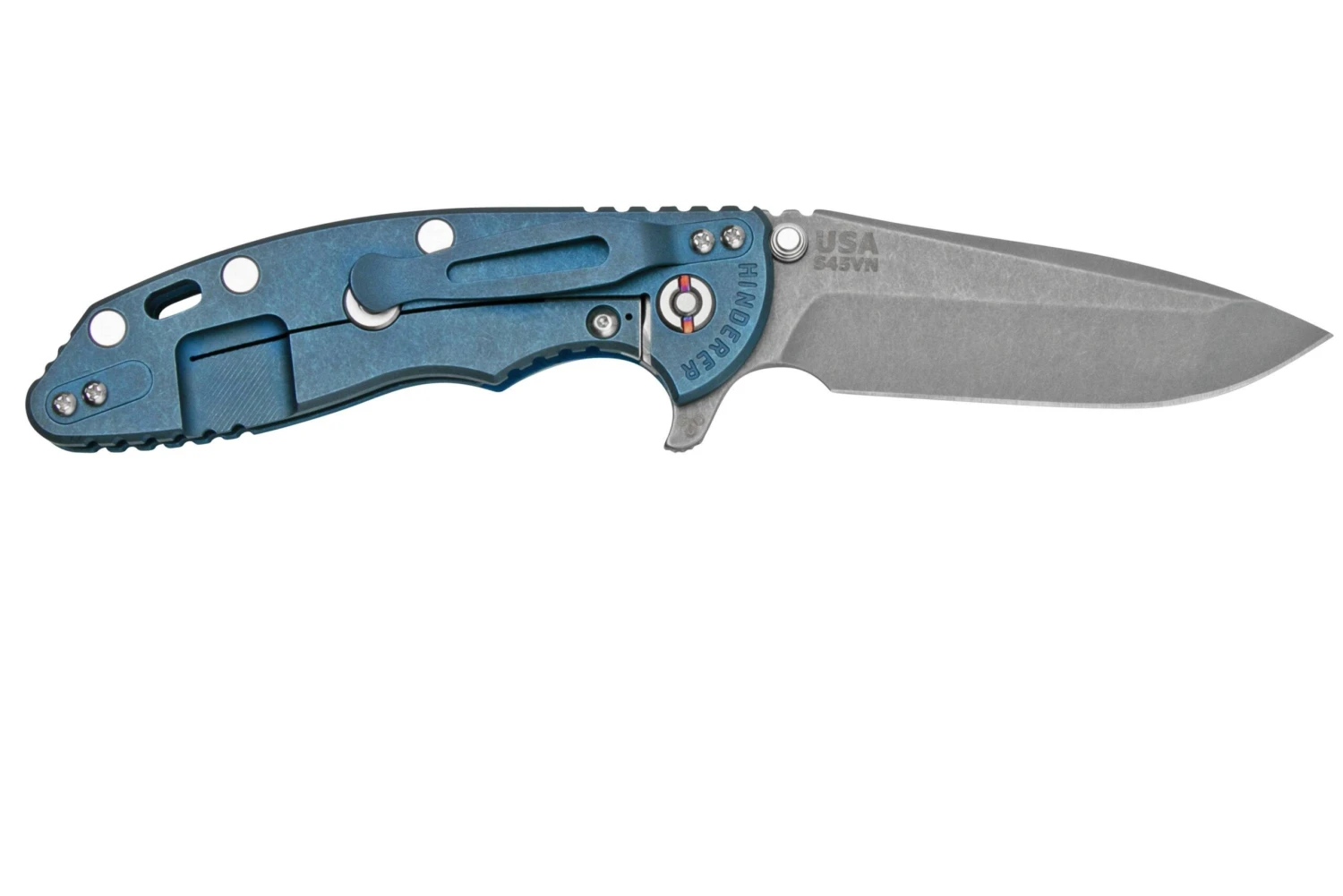 Rick Hinderer XM-18 3.5" Spanto S45VN Stonewash, Battle Blue, Blue Black G10, CPM S45VN Navaja 4 Rick Hinderer XM-18 3.5" Spanto S45VN Stonewash, Battle Blue, Blue Black G10, CPM S45VN Navaja - Imagen 2