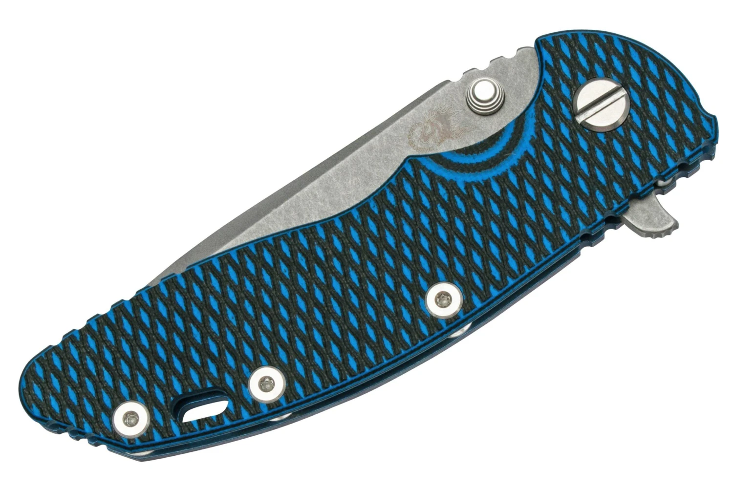 Rick Hinderer XM-18 3.5" Spanto S45VN Stonewash, Battle Blue, Blue Black G10, CPM S45VN Navaja 7 Rick Hinderer XM-18 3.5" Spanto S45VN Stonewash, Battle Blue, Blue Black G10, CPM S45VN Navaja - Imagen 5