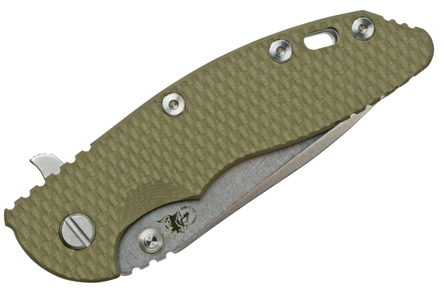 Rick Hinderer XM-18 3.5" Spanto S45VN Stonewash, OD Green G10, CPM S45VN Navaja 7 Rick Hinderer XM-18 3.5" Spanto S45VN Stonewash, OD Green G10, CPM S45VN Navaja - Imagen 5