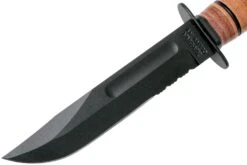 KA-BAR Short USMC 1252 Cuchillo Fijo, Parcialmente Dentado, Funda De Cuero -Knives And Tools Comercio KA1252 03 ka bar