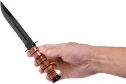 KA-BAR Short USMC 1252 Cuchillo Fijo, Parcialmente Dentado, Funda De Cuero -Knives And Tools Comercio KA1252 06 ka bar