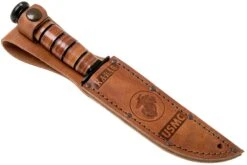 KA-BAR Short USMC 1252 Cuchillo Fijo, Parcialmente Dentado, Funda De Cuero -Knives And Tools Comercio KA1252 07 ka bar