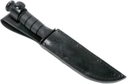 KA-BAR Short Tanto 1255 Parcialmente Dentado, Funda De Cuero -Knives And Tools Comercio KA1255 07 ka bar