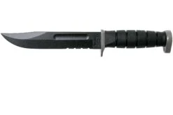 KA-BAR D2 Extreme Fighting Knife 1282, Serrated Blade, Kraton Handle, Funda De Plástico
