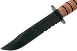 KA-BAR USMC 5018 Parcialmente Dentado, Mango De Cuero, Funda De Plástico -Knives And Tools Comercio KA5018 03 ka bar
