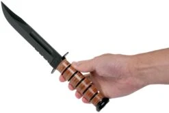 KA-BAR USMC 5018 Parcialmente Dentado, Mango De Cuero, Funda De Plástico -Knives And Tools Comercio KA5018 06 ka bar