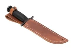 KA-BAR State & Union USN Red Spacer SU6425, Gun Blued 1095CV, Stacked Leather, Cuchillo Fijo -Knives And Tools Comercio KASU6425 06 kabar