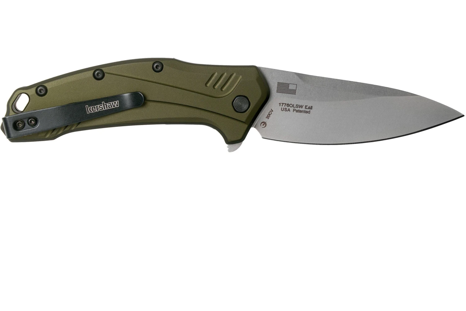 Kershaw Link Olive 1776OLSW CPM 20CV Navaja, Mango De Aluminio 4 Kershaw Link Olive 1776OLSW CPM 20CV Navaja, Mango De Aluminio - Imagen 2