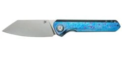 Kansept Bulldozer K1028A3 Stonewashed CPM-20CV, Blue Timascus Navaja, Diseño Kim Ning