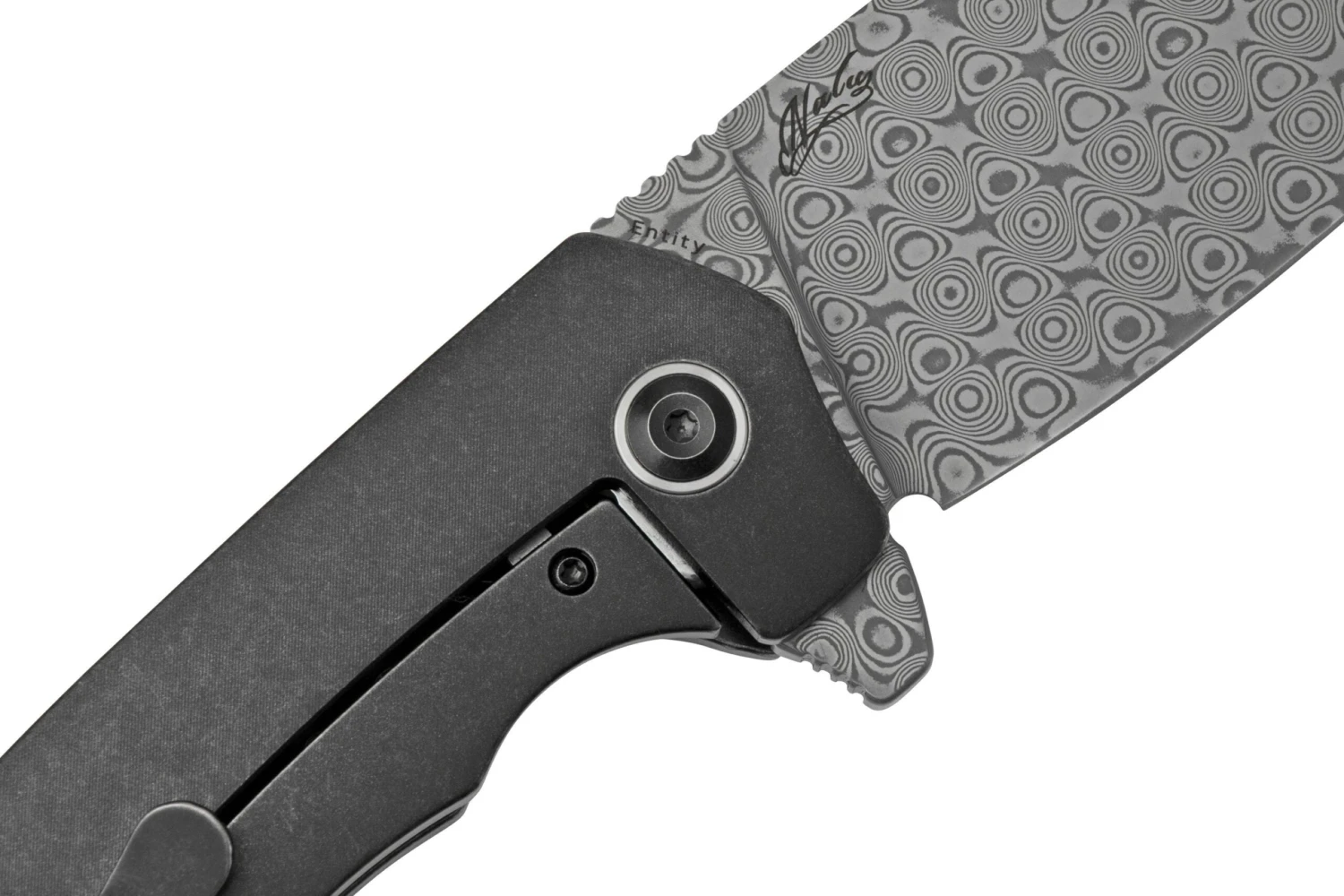 Kansept Entity K1036B3 Damascus, Black Titanium Navaja, Diseño Nalu Knives 7 Kansept Entity K1036B3 Damascus, Black Titanium Navaja, Diseño Nalu Knives - Imagen 5