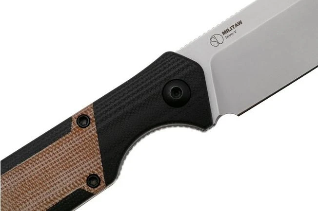 Kizer Militaw KZ1067A2 Satin Nitro-V, Blacck G10, Natural Micarta Inlay, Cuchillo Fijo, Jonathan Styles Design 7 Kizer Militaw KZ1067A2 Satin Nitro-V, Blacck G10, Natural Micarta Inlay, Cuchillo Fijo, Jonathan Styles Design - Imagen 5