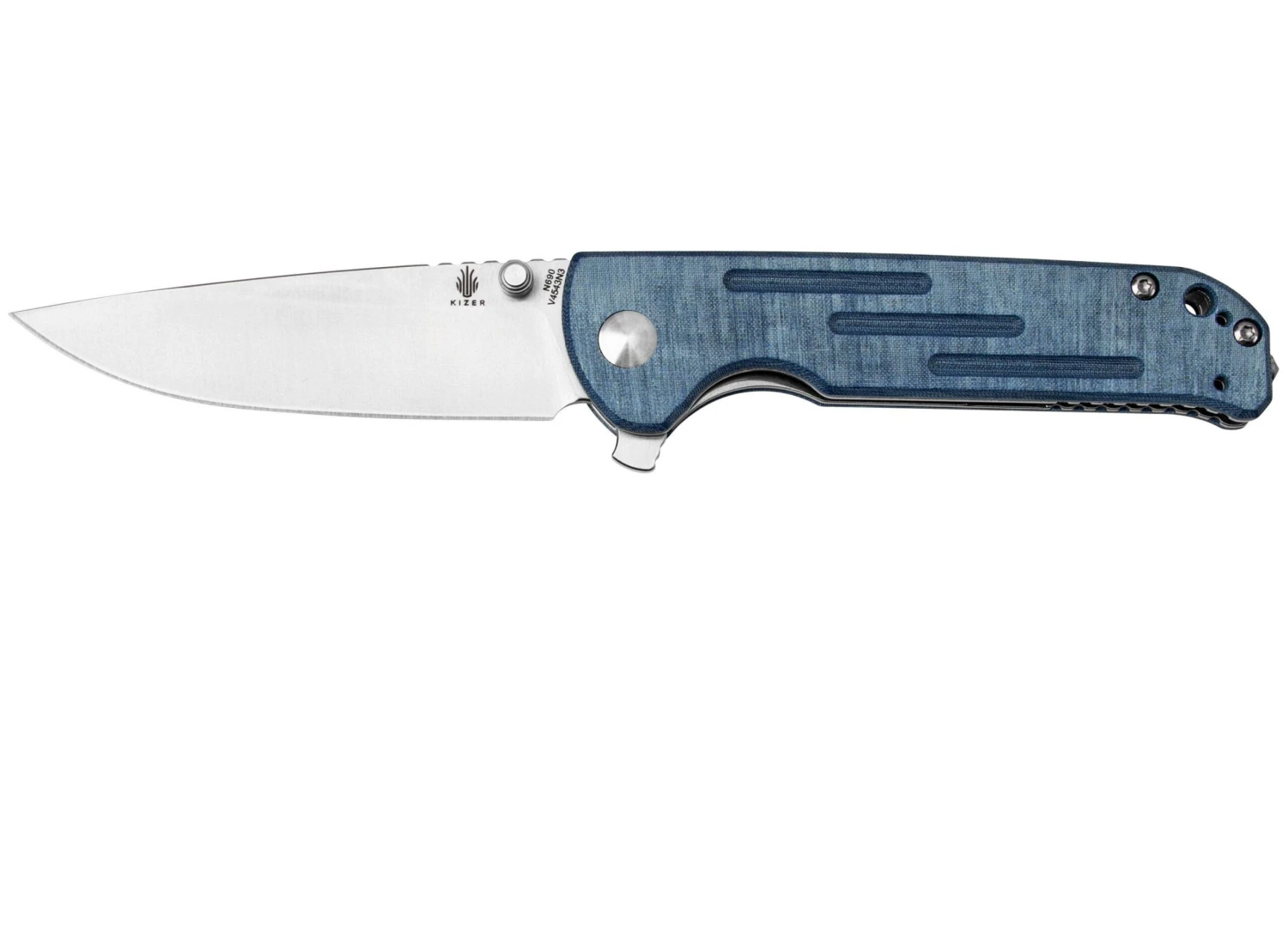 Kizer Vanguard Justice Denim, V4543N3 Navaja, Azo Design 3 Kizer Vanguard Justice Denim, V4543N3 Navaja, Azo Design