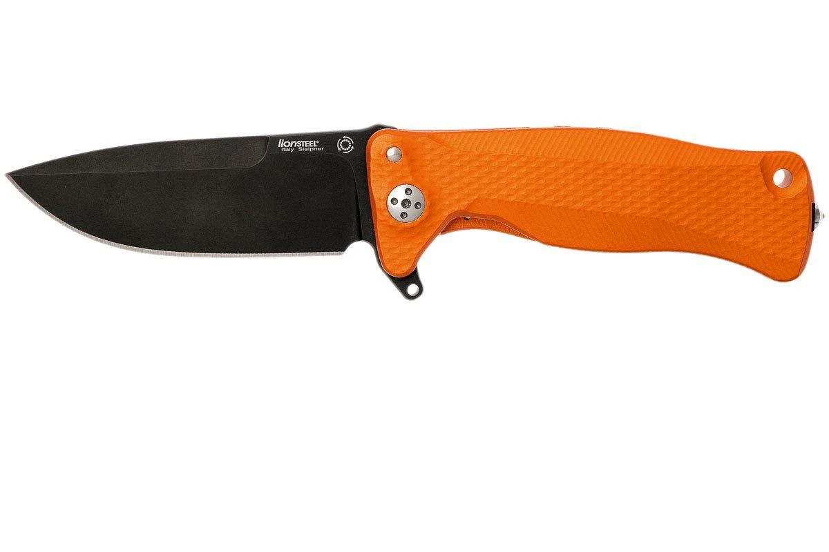 LionSteel SR11 Aluminum Orange, Black Blade, SR11 A OB Navaja 3 LionSteel SR11 Aluminum Orange, Black Blade, SR11 A OB Navaja