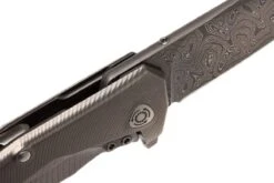 LionSteel TRE DR GY Titanium, Raindrop-damast -Knives And Tools Comercio LI TRE DR GY 06 lionsteel li tre dr gy 06