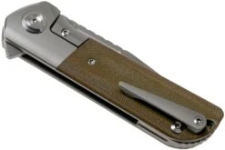 Liong Mah Lanny V2, Green Canvas Micarta, Satin M390 Navaja -Knives And Tools Comercio LO LA2 GCM 04 liong mah design