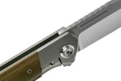 Liong Mah Lanny V2, Green Canvas Micarta, Satin M390 Navaja -Knives And Tools Comercio LO LA2 GCM 06 liong mah design