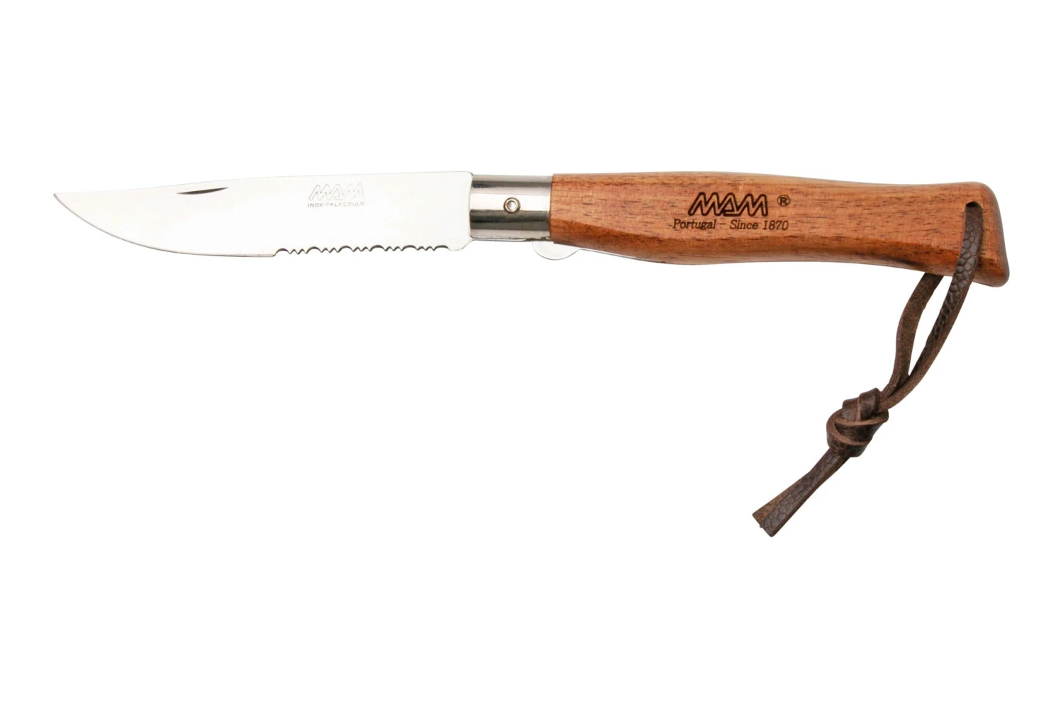 MAM Hunter Plus, Parcialmente Dentada, Cordón De Cuero, Linerlock 2066 Navaja 3 MAM Hunter Plus, Parcialmente Dentada, Cordón De Cuero, Linerlock 2066 Navaja