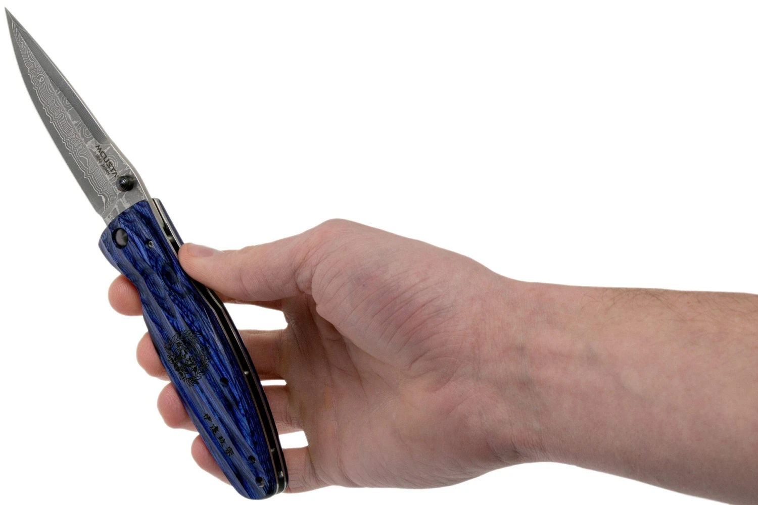 Mcusta MC-0186D Sengoku Date Masamune, Blue Pakkawood, Cuchillo De Caballero 10 Mcusta MC-0186D Sengoku Date Masamune, Blue Pakkawood, Cuchillo De Caballero - Imagen 8