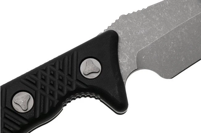 Microtech Arbiter 104-10AP, Apocalyptic Stonewashed M390, Milled Black G10, Cuchillo Fijo, Diseño De Adam Marfione 7 Microtech Arbiter 104-10AP, Apocalyptic Stonewashed M390, Milled Black G10, Cuchillo Fijo, Diseño De Adam Marfione - Imagen 5