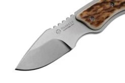 Maserin Mini Trapper 924-CV-1 Stonewashed Elmax, Stag Horn, Leather Button Sheath, Cuchillo Fijo Pequeño De Caza 10 Maserin Mini Trapper 924-CV-1 Stonewashed Elmax, Stag Horn, Leather Button Sheath, Cuchillo Fijo Pequeño De Caza -Knives And Tools Comercio ME 924 CV 1 03 maserin