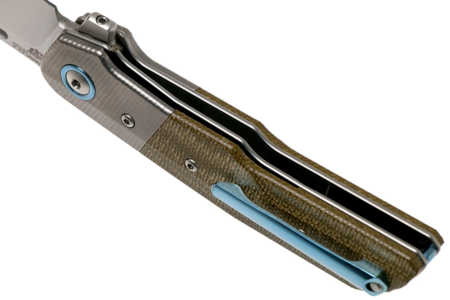 MKM Clap LS01-GCT Titanium, Green Canvas Micarta Navaja, Bob Terzuola Design 7 MKM Clap LS01-GCT Titanium, Green Canvas Micarta Navaja, Bob Terzuola Design - Imagen 5