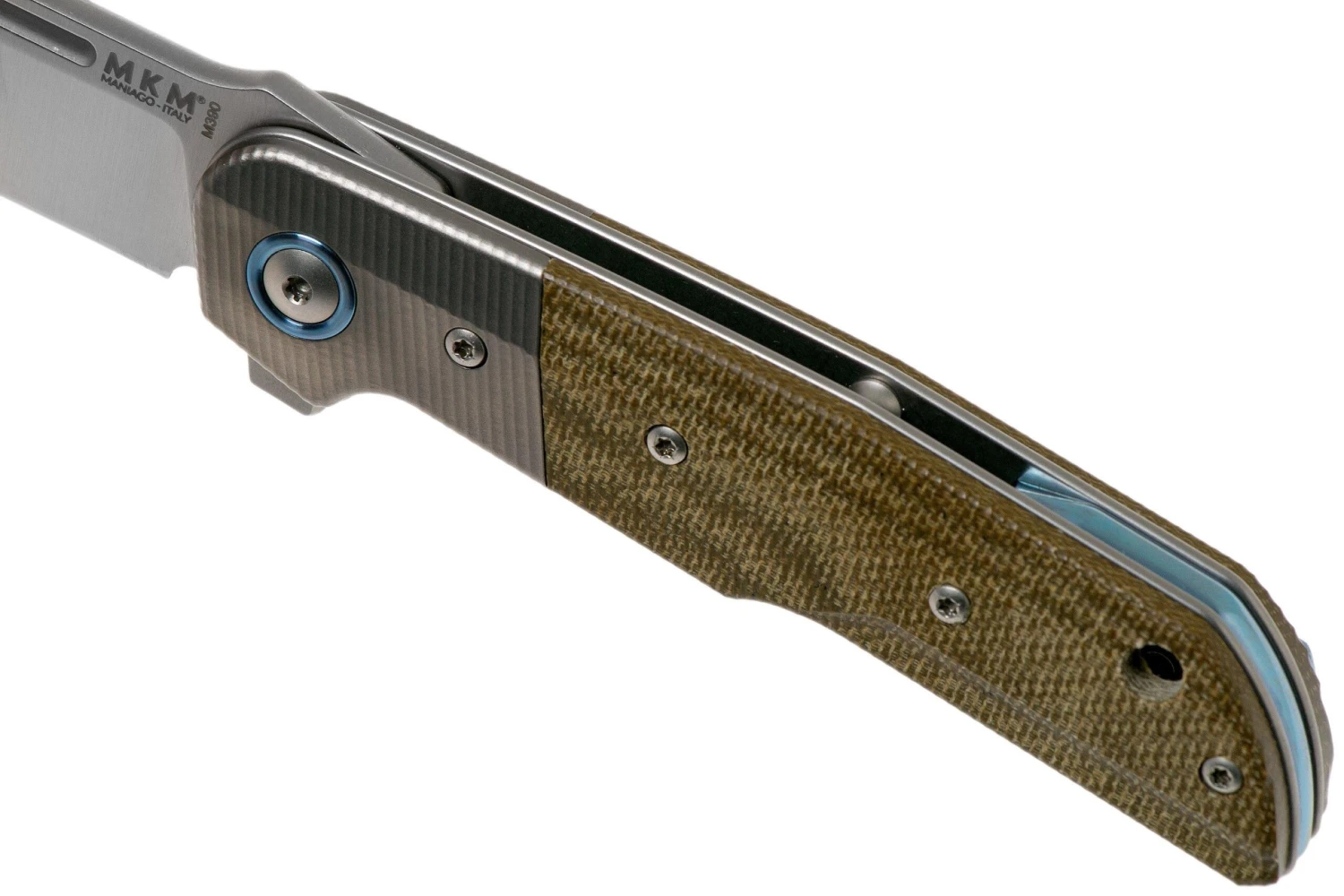 MKM Clap LS01-GCT Titanium, Green Canvas Micarta Navaja, Bob Terzuola Design 9 MKM Clap LS01-GCT Titanium, Green Canvas Micarta Navaja, Bob Terzuola Design - Imagen 7