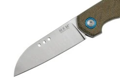 MKM Root RT-GC Satin Green Canvas Micarta Navaja, Diseño Jens Anso -Knives And Tools Comercio MMK RT GC 03 mkm