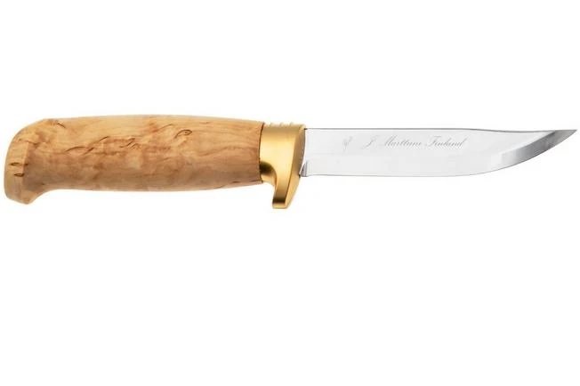Marttiini Lynx Golden 160014, Satin Stainless Steel, Golden Guard, Curly Birch, Cuchillo De Exterior 4 Marttiini Lynx Golden 160014, Satin Stainless Steel, Golden Guard, Curly Birch, Cuchillo De Exterior - Imagen 2