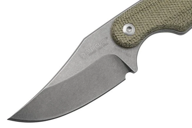 Mercury Kali N690 Stonewashed Clip Point, Green Canvas Micarta, Cuchillo Fijo 5 Mercury Kali N690 Stonewashed Clip Point, Green Canvas Micarta, Cuchillo Fijo - Imagen 3