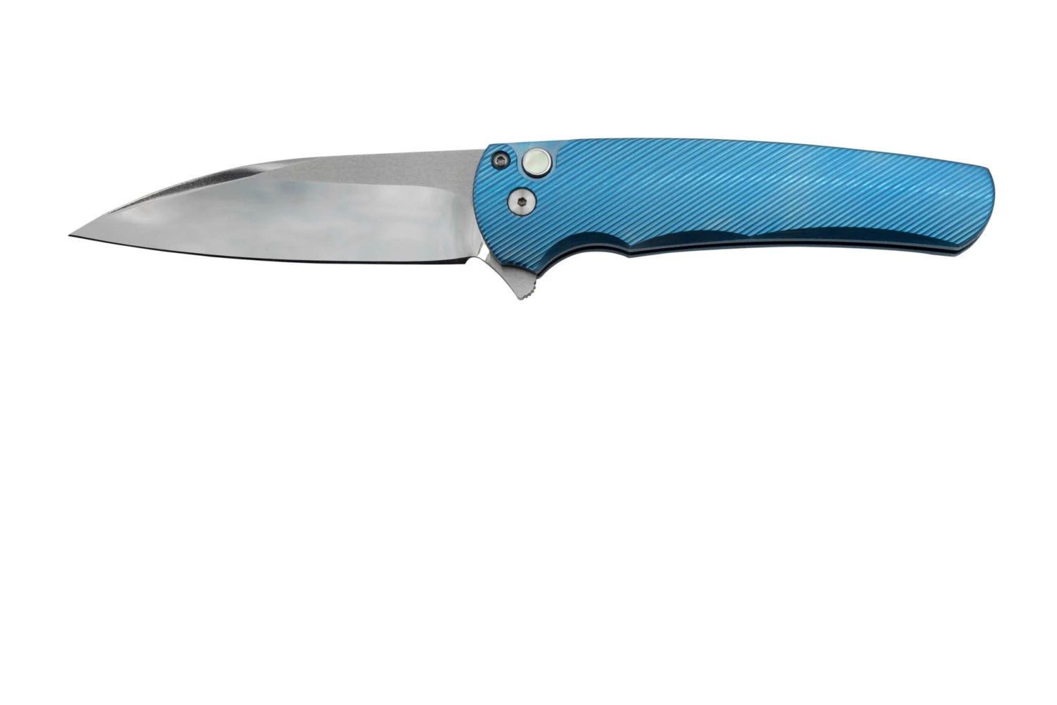Pro-Tech Malibu Mike Irie Custom 2023, Blue Titanium Handle, Gold Lip Pearl Button, Wharncliffe Blade, Navaja 3 Pro-Tech Malibu Mike Irie Custom 2023, Blue Titanium Handle, Gold Lip Pearl Button, Wharncliffe Blade, Navaja