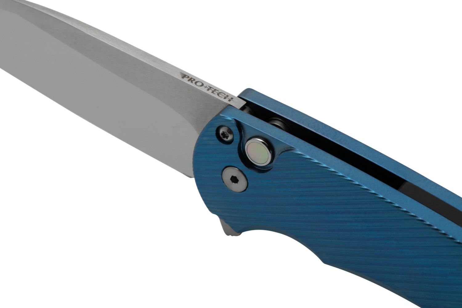 Pro-Tech Malibu Mike Irie Custom 2023, Blue Titanium Handle, Gold Lip Pearl Button, Wharncliffe Blade, Navaja 9 Pro-Tech Malibu Mike Irie Custom 2023, Blue Titanium Handle, Gold Lip Pearl Button, Wharncliffe Blade, Navaja - Imagen 7