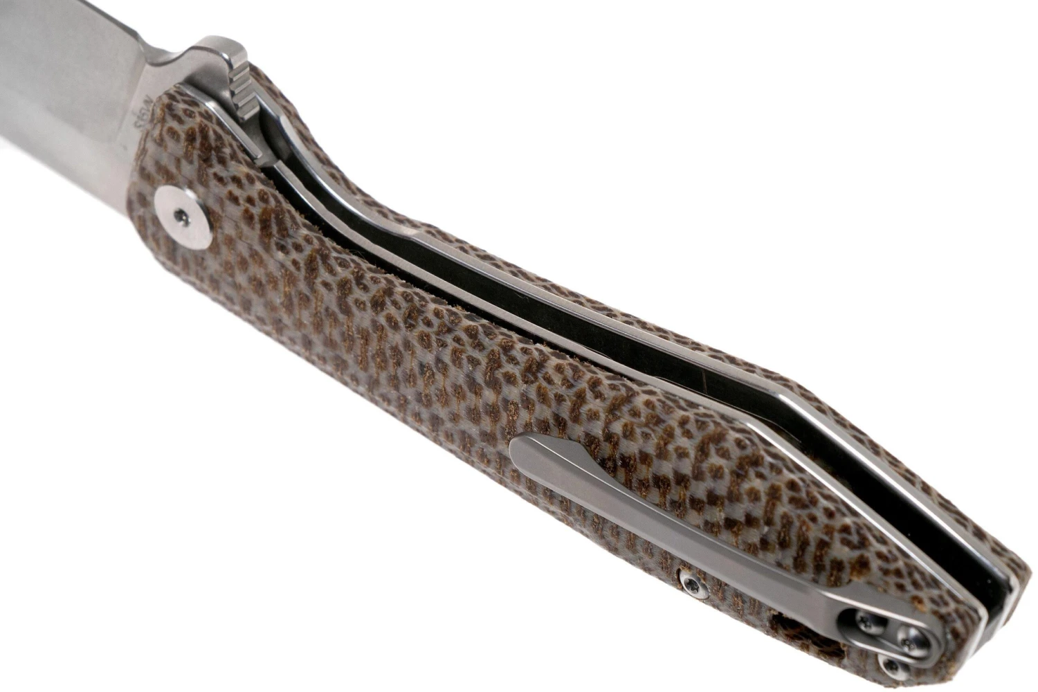 QSP Knife Pelican QS118-A1 Stonewash, Textured Brown Micarta Navaja 7 QSP Knife Pelican QS118-A1 Stonewash, Textured Brown Micarta Navaja - Imagen 5