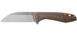 QSP Knife Pelican QS118-A2 Satin, Textured Brown Micarta Navaja