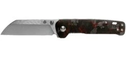 QSP Knife Penguin QS130-TRD Red Shredded Carbon Fibre G10, Satin, Navaja