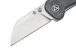 QSP Knife Penguin Mini QS130XS-D1, Satin 14C28N, Blue Shredded Carbon Fibre Navaja -Knives And Tools Comercio QS130XS D1 03 qsp