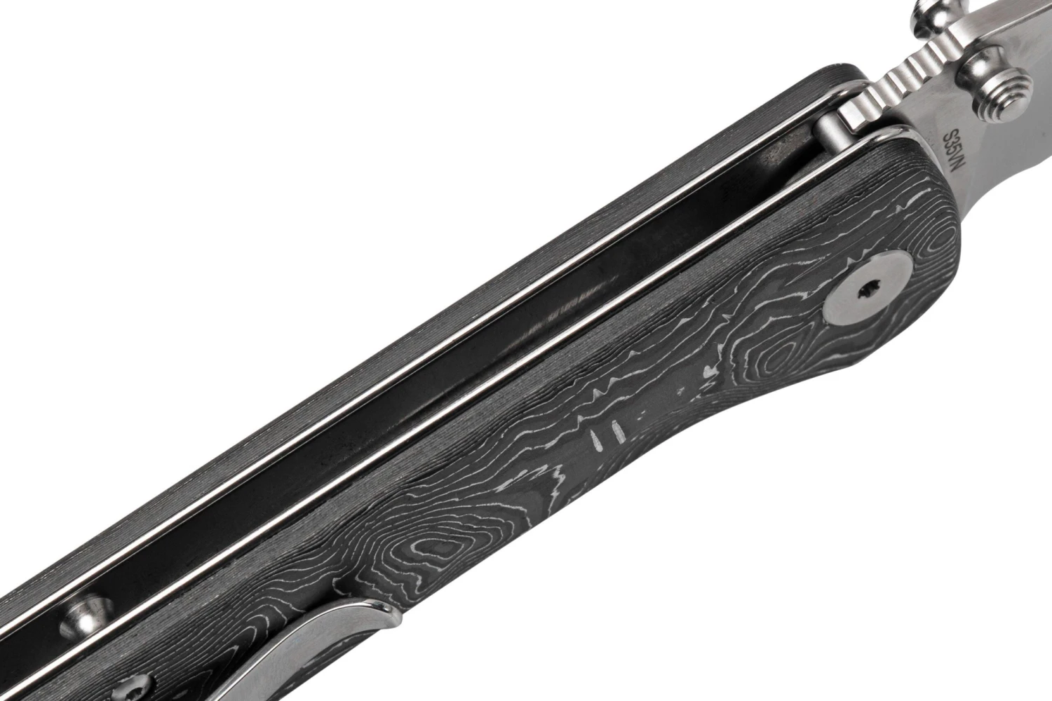 QSP Knife Hawk QS131-R Damascus, Copper Foil Carbonfiber Navaja 8 QSP Knife Hawk QS131-R Damascus, Copper Foil Carbonfiber Navaja - Imagen 6