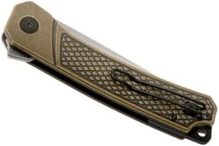 QSP Knife Osprey QS139-D1 Textured Brass, Satin, Navaja -Knives And Tools Comercio QS139 D1 04 qsp knife