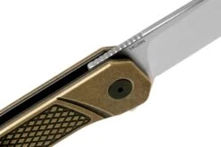 QSP Knife Osprey QS139-D1 Textured Brass, Satin, Navaja -Knives And Tools Comercio QS139 D1 06 qsp knife