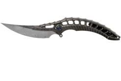 Rike Knife Alien4 Acero De Damasco Dark Grey Navaja