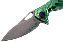 Rike Mini Hummingbird Navaja Damascus, Verde -Knives And Tools Comercio RKMINI GR 03 rike knives mini hummingbird rkmini gr 03