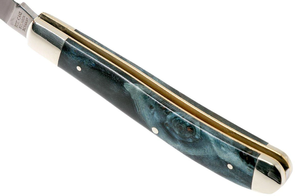 Robert Klaas US Trapper 95mm Blue Poplar Burl 412-1-2MAP-BL-TRS Navaja 7 Robert Klaas US Trapper 95mm Blue Poplar Burl 412-1-2MAP-BL-TRS Navaja - Imagen 5